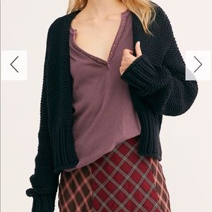 Free People black cardigan sweater